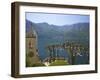 Pruned Plane Trees and Chapel of Villa Balbianello, in Spring Sunshine, Lenno, Lake Como, Italy-Peter Barritt-Framed Photographic Print