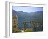 Pruned Plane Trees and Chapel of Villa Balbianello, in Spring Sunshine, Lenno, Lake Como, Italy-Peter Barritt-Framed Photographic Print