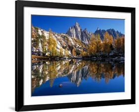 Prusik Peak and Temple Ridge, Reflected in Sprite Lake, Enchantment Lakes-Jamie & Judy Wild-Framed Photographic Print