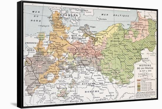 Prussia Historical Development Map-marzolino-Framed Stretched Canvas