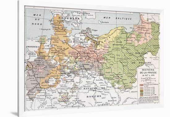 Prussia Historical Development Map-marzolino-Framed Art Print