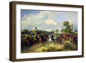 Prussian Cavalry on Expedition, c.19th-Carl Schulz-Framed Giclee Print