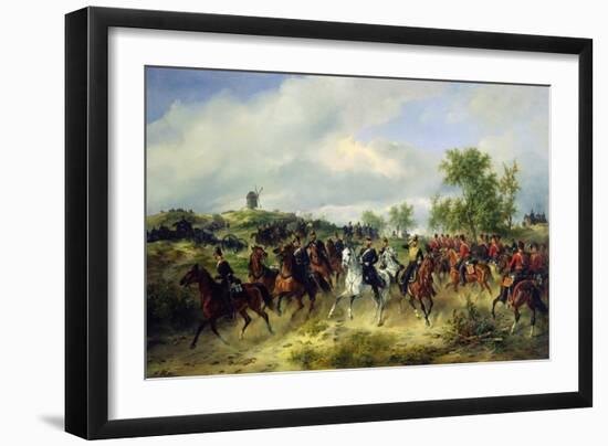 Prussian Cavalry on Expedition, c.19th-Carl Schulz-Framed Giclee Print