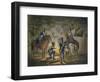 Prussian Hussars on a Night Picket, C.1799-1802 (Colour Litho)-Conrad Gessner-Framed Giclee Print