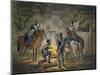 Prussian Hussars on a Night Picket, C.1799-1802 (Colour Litho)-Conrad Gessner-Mounted Giclee Print