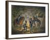 Prussian Hussars on a Night Picket, C.1799-1802 (Colour Litho)-Conrad Gessner-Framed Giclee Print