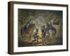 Prussian Hussars on a Night Picket, C.1799-1802 (Colour Litho)-Conrad Gessner-Framed Giclee Print