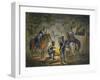 Prussian Hussars on a Night Picket, C.1799-1802 (Colour Litho)-Conrad Gessner-Framed Giclee Print