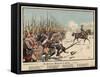 Prussian Infantry at the Battle of Leuthen-Carl Rochling-Framed Stretched Canvas