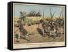 Prussian Musketeers and Grenadiers on the March from Mahren to Kustrin-Carl Rochling-Framed Stretched Canvas