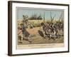 Prussian Musketeers and Grenadiers on the March from Mahren to Kustrin-Carl Rochling-Framed Giclee Print