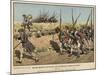 Prussian Musketeers and Grenadiers on the March from Mahren to Kustrin-Carl Rochling-Mounted Giclee Print