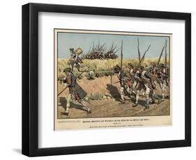 Prussian Musketeers and Grenadiers on the March from Mahren to Kustrin-Carl Rochling-Framed Giclee Print