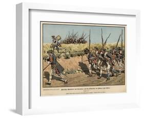 Prussian Musketeers and Grenadiers on the March from Mahren to Kustrin-Carl Rochling-Framed Giclee Print