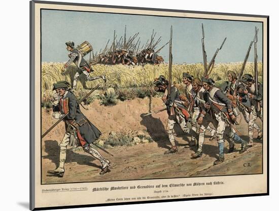 Prussian Musketeers and Grenadiers on the March from Mahren to Kustrin-Carl Rochling-Mounted Giclee Print