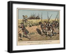 Prussian Musketeers and Grenadiers on the March from Mahren to Kustrin-Carl Rochling-Framed Giclee Print