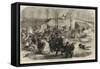 Prussian Shells Falling Inside Paris, Scene Near Mont Parnasse Cemetery-null-Framed Stretched Canvas