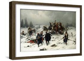 Prussian Uhlans Attacking French Zoaves, Franco Prussian War-Christian Sell-Framed Giclee Print