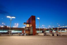 Railway Station Entrance by Night-pryzmat-Framed Photographic Print