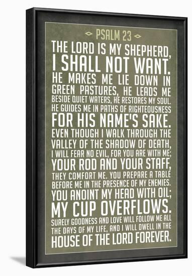 Psalm 23 Prayer Art Print Poster-null-Framed Poster