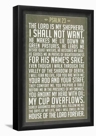 Psalm 23 Prayer Art Print Poster-null-Framed Poster