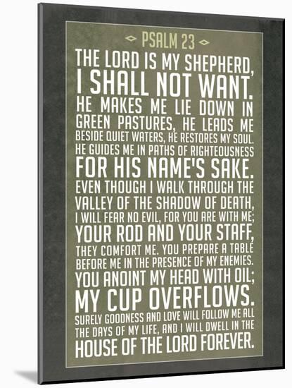 Psalm 23 Prayer Art Print Poster-null-Mounted Poster