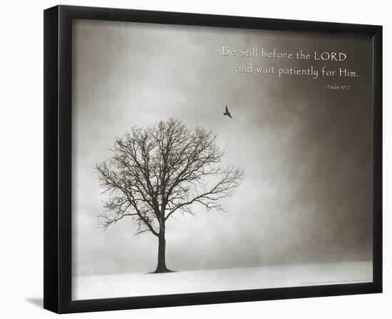 Psalm 37 Be Still Before the Lord Art Poster Print-null-Framed Mini Poster