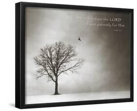 Psalm 37 Be Still Before the Lord Art Poster Print-null-Framed Mini Poster