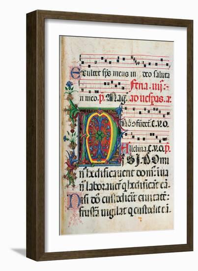 Psalter with holiday Hymns, illuminated manuscript, 15th c. Osservanza Basilica, Siena, Italy-null-Framed Art Print