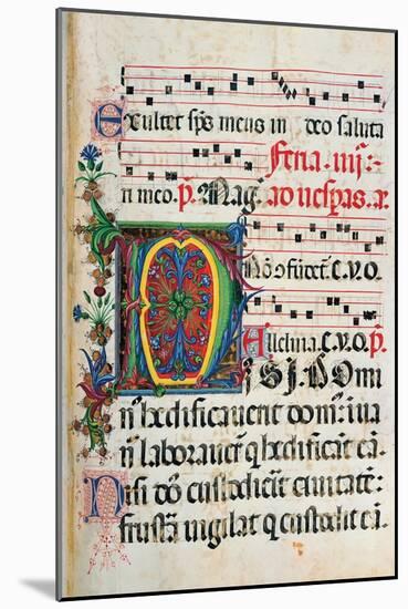 Psalter with holiday Hymns, illuminated manuscript, 15th c. Osservanza Basilica, Siena, Italy-null-Mounted Art Print