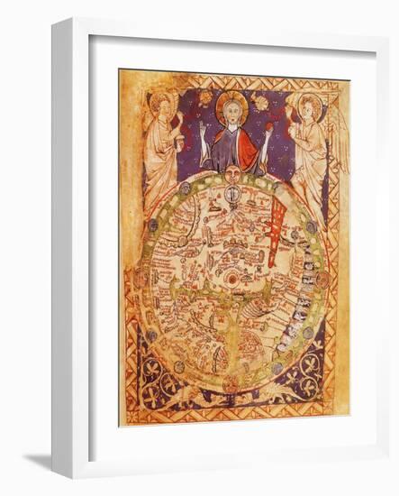 Psalter World Map-Science Source-Framed Giclee Print