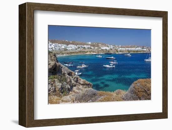 Psarrou Beach in Mykonos Island, Greece-Ali Kabas-Framed Photographic Print