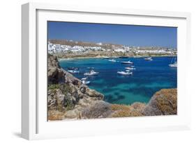 Psarrou Beach in Mykonos Island, Greece-Ali Kabas-Framed Photographic Print