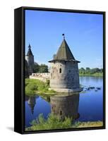 Pskov Kremlin from the Pskova River, Pskov, Pskov Region, Russia-Ivan Vdovin-Framed Stretched Canvas