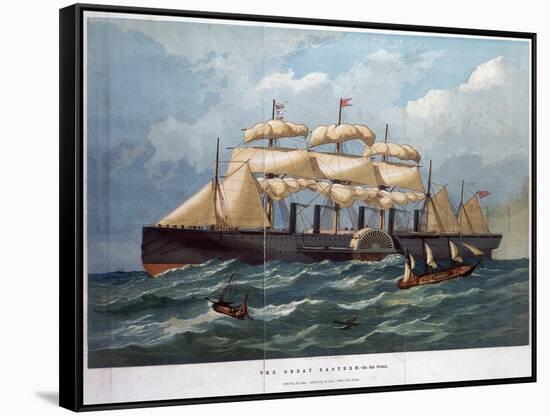 Pss 'Great Eastern on the Ocean, 1858-Edwin Weedon-Framed Stretched Canvas