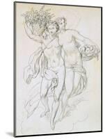 Psyche and Cupid, C1820-1857-Achille Deveria-Mounted Giclee Print