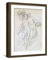 Psyche and Cupid, C1820-1857-Achille Deveria-Framed Giclee Print