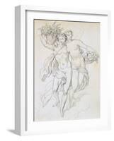 Psyche and Cupid, C1820-1857-Achille Deveria-Framed Giclee Print