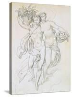 Psyche and Cupid, C1820-1857-Achille Deveria-Stretched Canvas