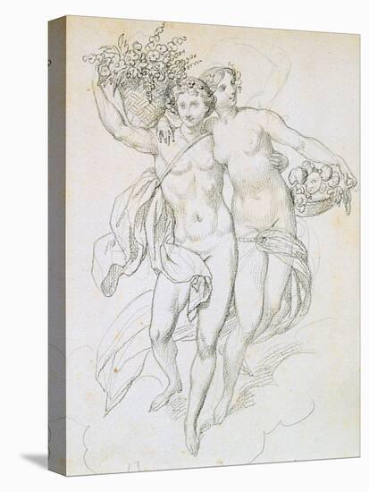 Psyche and Cupid, C1820-1857-Achille Deveria-Stretched Canvas