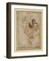 Psyche Presenting to Venus the Vase of Proserpine (Pen and Brown Ink over Red Chalk on Brownish Pap-Raphael-Framed Giclee Print