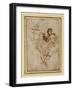 Psyche Presenting to Venus the Vase of Proserpine (Pen and Brown Ink over Red Chalk on Brownish Pap-Raphael-Framed Giclee Print