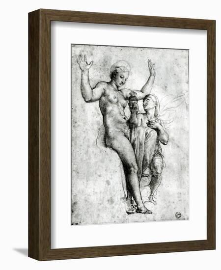 Psyche Presenting Venus with Water from the Styx, 1517-Raphael-Framed Giclee Print