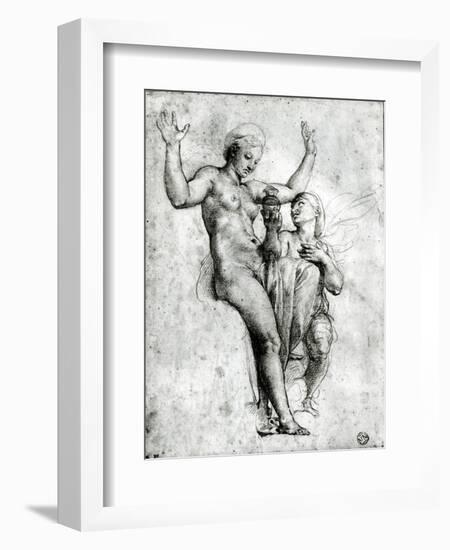 Psyche Presenting Venus with Water from the Styx, 1517-Raphael-Framed Giclee Print