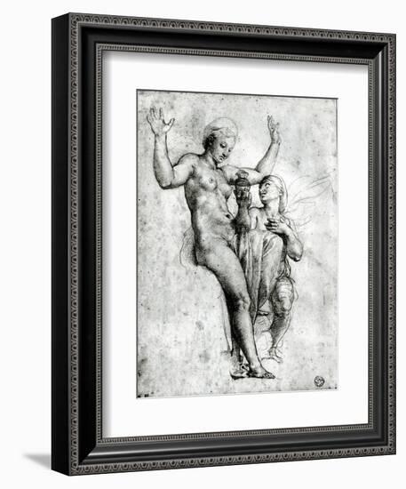 Psyche Presenting Venus with Water from the Styx, 1517-Raphael-Framed Giclee Print