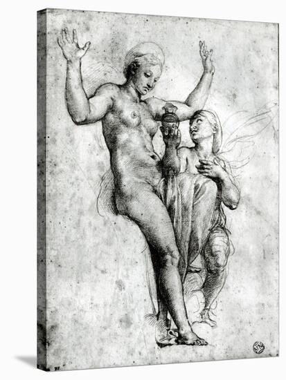 Psyche Presenting Venus with Water from the Styx, 1517-Raphael-Stretched Canvas