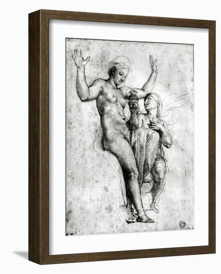 Psyche Presenting Venus with Water from the Styx, 1517-Raphael-Framed Giclee Print