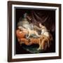 Psyche Surprising Sleeping Cupid-Louis-Jean-François Lagrenée-Framed Giclee Print