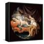 Psyche Surprising Sleeping Cupid-Louis-Jean-François Lagrenée-Framed Stretched Canvas