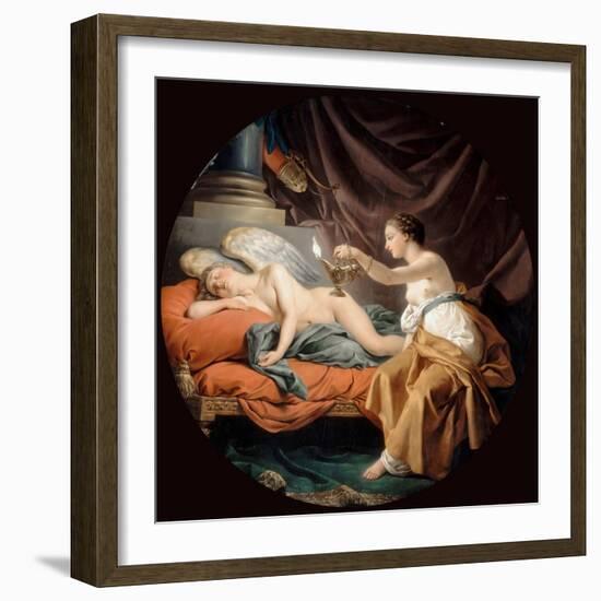 Psyche Surprising Sleeping Cupid-Louis-Jean-François Lagrenée-Framed Giclee Print